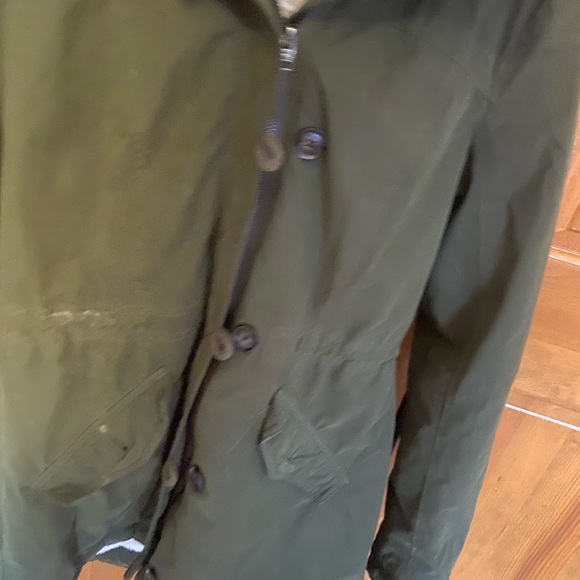 Hollister Y2K Army Green Sherpa Parka Coat - Picture 5 of 6